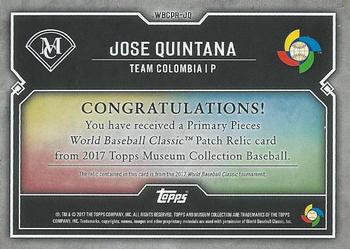 2017 Topps Museum Collection - Primary Pieces World Baseball Classic Patch #WBCPR-JQ Jose Quintana Back