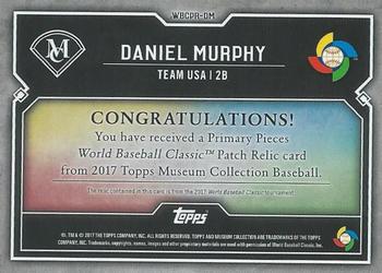 2017 Topps Museum Collection - Primary Pieces World Baseball Classic Patch  Copper #WBCPR-DM Daniel Murphy Back