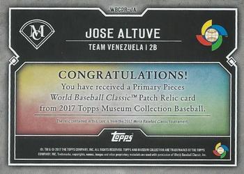 2017 Topps Museum Collection - Primary Pieces World Baseball Classic Patch  Copper #WBCPR-JA Jose Altuve Back