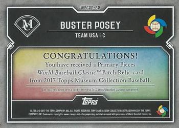 2017 Topps Museum Collection - Primary Pieces World Baseball Classic Patch Gold #WBCPR-BP Buster Posey Back