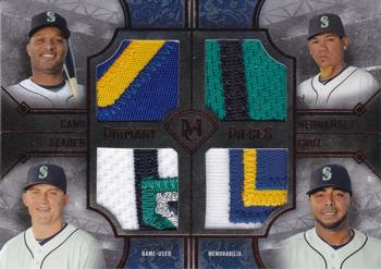 2017 Topps Museum Collection - Primary Pieces Quad Relics (Four-Player) Copper #FPQ-CHSC Robinson Cano / Felix Hernandez / Kyle Seager / Nelson Cruz Front