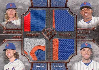 2017 Topps Museum Collection - Primary Pieces Quad Relics (Four-Player) Copper #FPQ-SCDW Noah Syndergaard / Yoenis Cespedes / Jacob deGrom / David Wright Front