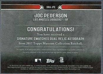 2017 Topps Museum Collection - Signature Swatches Dual Relic Autographs #DRA-JPE Joc Pederson Back
