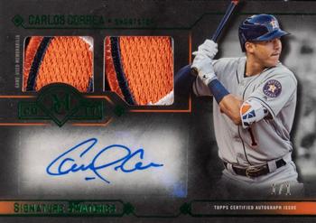 2017 Topps Museum Collection - Signature Swatches Dual Relic Autographs Emerald #DRA-CCO Carlos Correa Front
