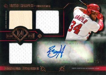 2017 Topps Museum Collection - Signature Swatches Triple Relic Autographs Copper #TRA-BH Bryce Harper Front