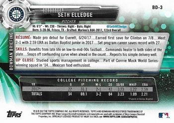 2017 Bowman Draft #BD-3 Seth Elledge Back