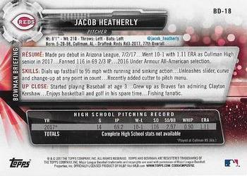 2017 Bowman Draft #BD-18 Jacob Heatherly Back
