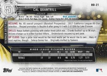 2017 Bowman Draft #BD-21 Cal Quantrill Back