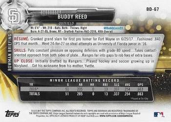 2017 Bowman Draft #BD-67 Buddy Reed Back