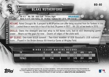 2017 Bowman Draft #BD-80 Blake Rutherford Back