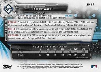 2017 Bowman Draft #BD-87 Taylor Walls Back