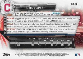 2017 Bowman Draft #BD-88 Ernie Clement Back