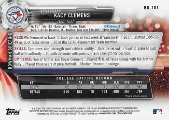 2017 Bowman Draft #BD-101 Kacy Clemens Back