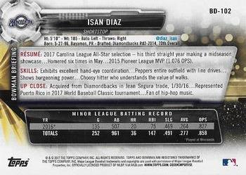 2017 Bowman Draft #BD-102 Isan Diaz Back