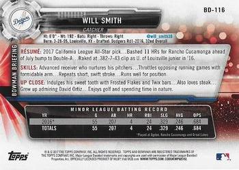 2017 Bowman Draft #BD-116 Will Smith Back