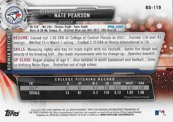 2017 Bowman Draft #BD-119 Nate Pearson Back