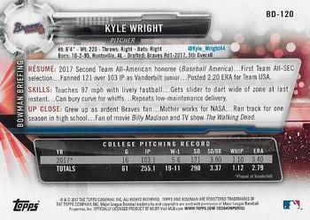 2017 Bowman Draft #BD-120 Kyle Wright Back