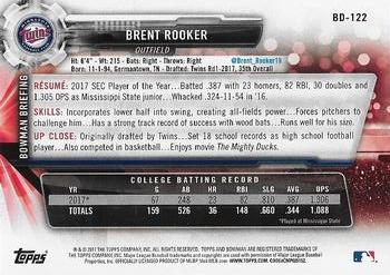 2017 Bowman Draft #BD-122 Brent Rooker Back