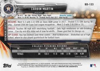 2017 Bowman Draft #BD-133 Corbin Martin Back