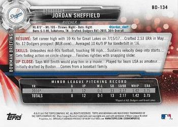 2017 Bowman Draft #BD-134 Jordan Sheffield Back
