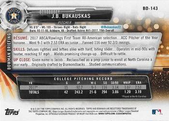 2017 Bowman Draft #BD-143 J.B. Bukauskas Back
