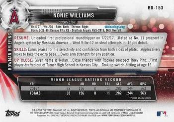 2017 Bowman Draft #BD-153 Nonie Williams Back