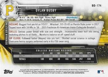 2017 Bowman Draft #BD-174 Dylan Busby Back