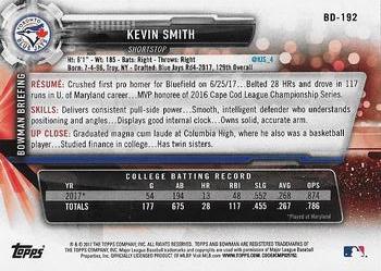 2017 Bowman Draft #BD-192 Kevin Smith Back