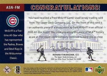 2003 Upper Deck - NL All-Star Swatches #ASN-FM Fred McGriff Back
