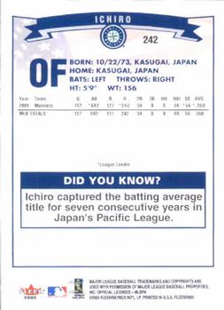 2002 Fleer #242 Ichiro Back
