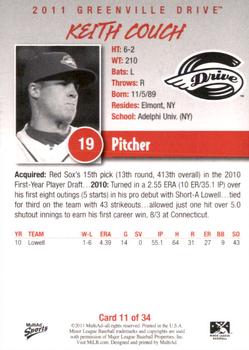 2011 MultiAd Greenville Drive #11 Keith Couch Back