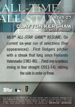 2017 Topps - All-Time All-Stars Blue #ATAS-27 Clayton Kershaw Back