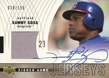 2003 Upper Deck - Signed Game Jerseys #S-SS Sammy Sosa Front