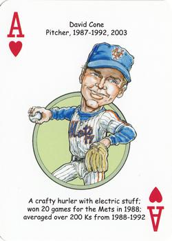 2013 Hero Decks New York Mets Baseball Heroes Playing Cards #A♥ David Cone Front