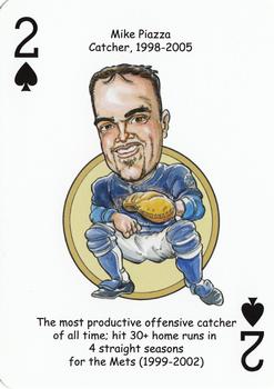 2013 Hero Decks New York Mets Baseball Heroes Playing Cards #2♠ Mike Piazza Front