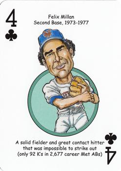 2013 Hero Decks New York Mets Baseball Heroes Playing Cards #4♣ Felix Millan Front