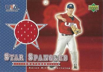 2003 Upper Deck - Star Spangled Swatches #SS-AH Aaron Hill Front