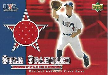 2003 Upper Deck - Star Spangled Swatches #SS-MA Michael Aubrey Front