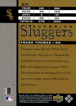 2003 Upper Deck - Superior Sluggers #S17 Frank Thomas Back