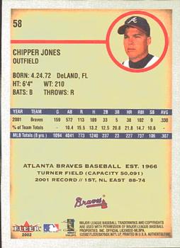 2002 Fleer Authentix #58 Chipper Jones Back