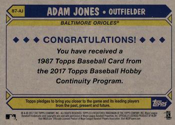 2017 Topps - 1987 Topps Baseball 30th Anniversary Chrome Silver Pack (Series Two) #87-AJ Adam Jones Back