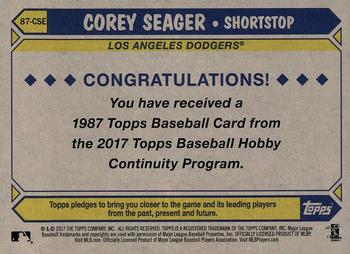 2017 Topps - 1987 Topps Baseball 30th Anniversary Chrome Silver Pack (Series Two) #87-CSE Corey Seager Back