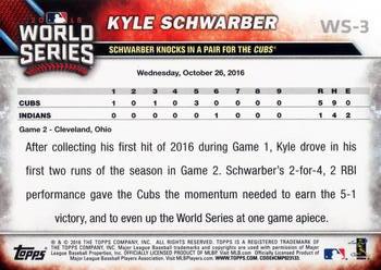 2016 Topps Chicago Cubs World Series Champions Blister Set #WS-3 Kyle Schwarber Back