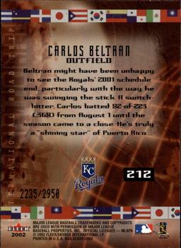 2002 Fleer Box Score #212 Carlos Beltran Back