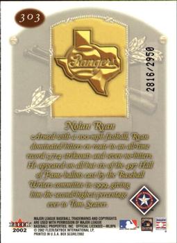 2002 Fleer Box Score #303 Nolan Ryan Back