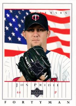 2003 Upper Deck 40-Man - Red White and Blue #889 Jon Pridie Front