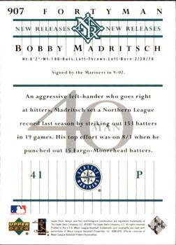 2003 Upper Deck 40-Man - Red White and Blue #907 Bobby Madritsch Back