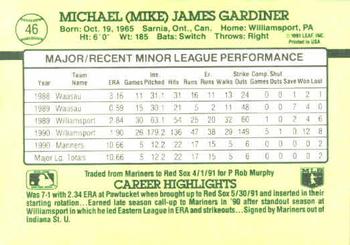 1991 Donruss The Rookies #46 Mike Gardiner Back