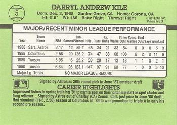 1991 Donruss The Rookies #5 Darryl Kile Back