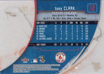 2002 Fleer E-X #12 Tony Clark Back